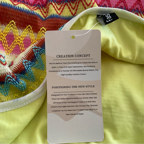 Sleeveless Slit long Dress by Fashion Sz L multicolor NWT - Picture 6 of 8